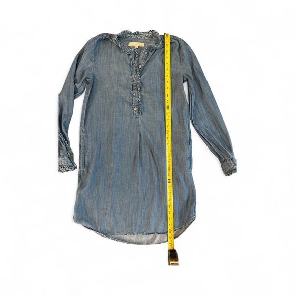 Ann Taylor Loft Chambray Shirt Dress with Ruffle Detail - Picture 6 of 9